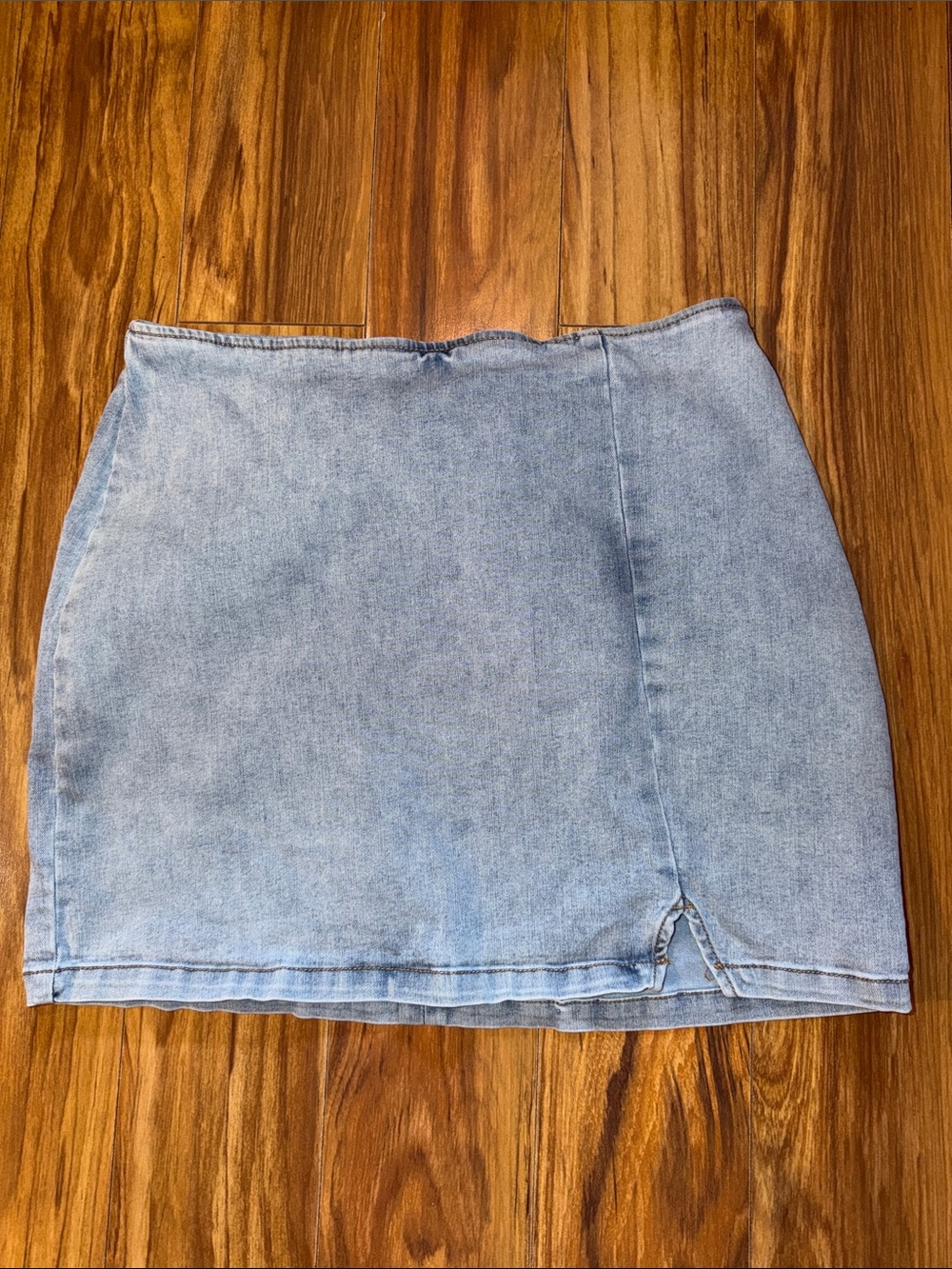 wild fable Light Blue Denim Mini Skirt with Front Slit